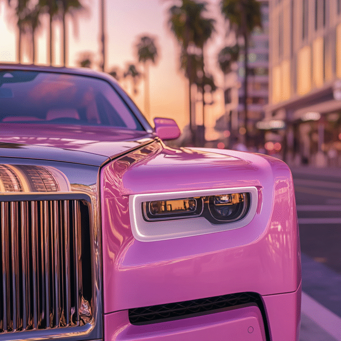 Luxury Pink Rolls Royce Close Up
