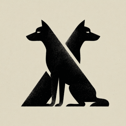 Abstract Dogs Silhouette
