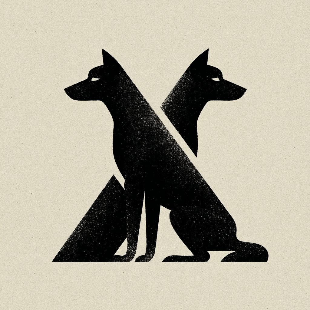 Abstract Dogs Silhouette