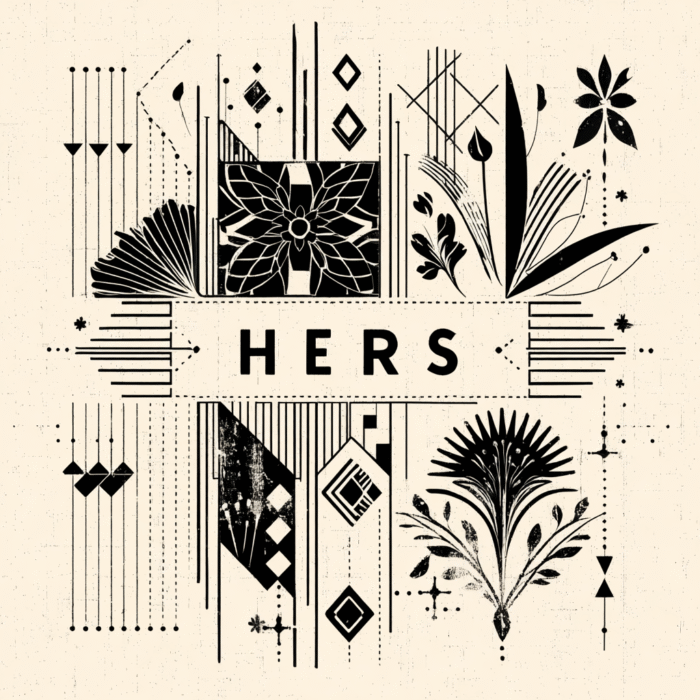 Monogram Black and White Retro Hers Logo