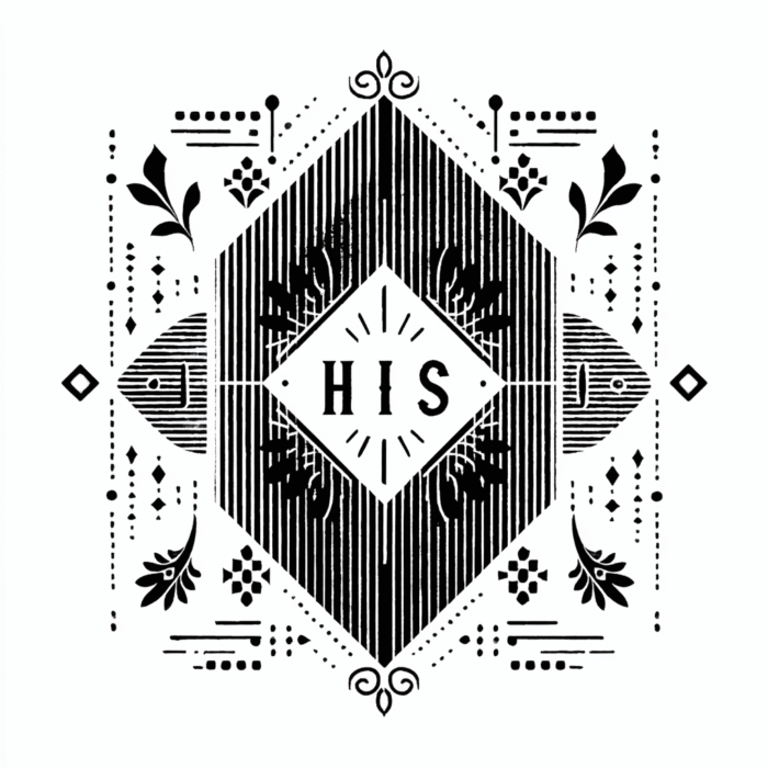 Monogram Black and White Retro His Logo
