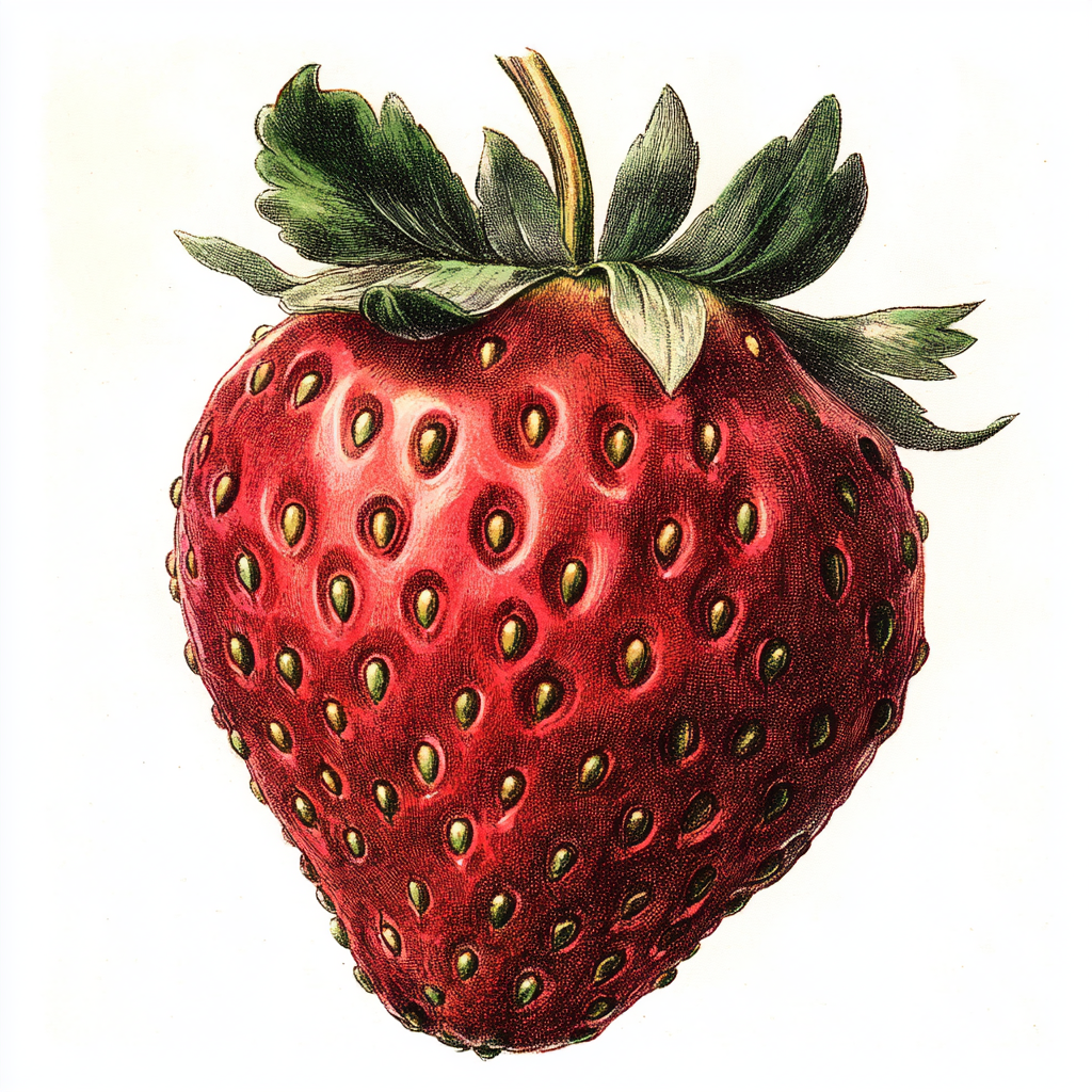 Vintage Watercolor Strawberry