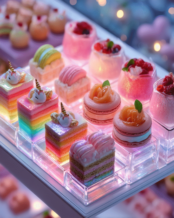 Unicorn Themed Cakes and Rainbow Macaroons