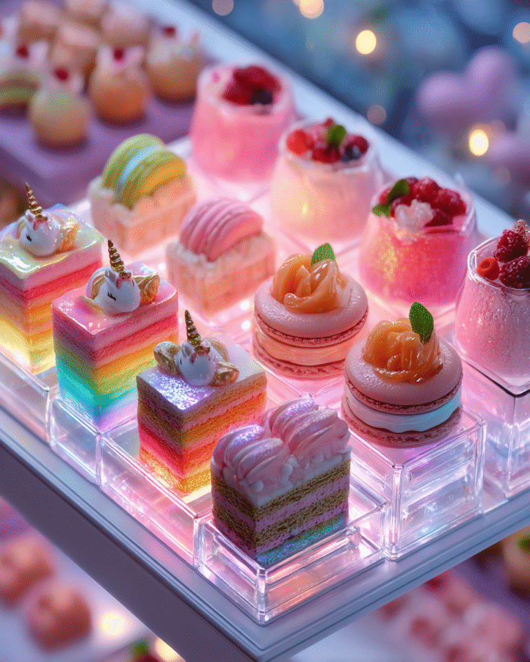 Unicorn Themed Cakes and Rainbow Macaroons