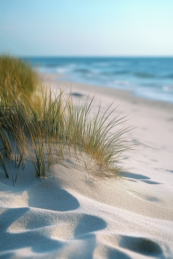 View of the Sea from a Sandy Beach